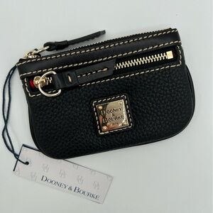 Pebble Grain Leather Coin Case BB NWT